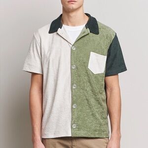 HOWLIN' Short Sleeve Color Block Terry Shirt Agave
